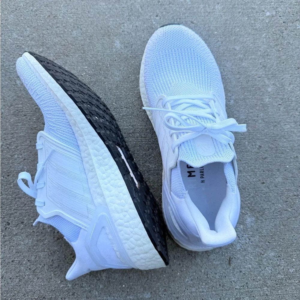 adidas Ultraboost Running Shoes White with Black Outsole